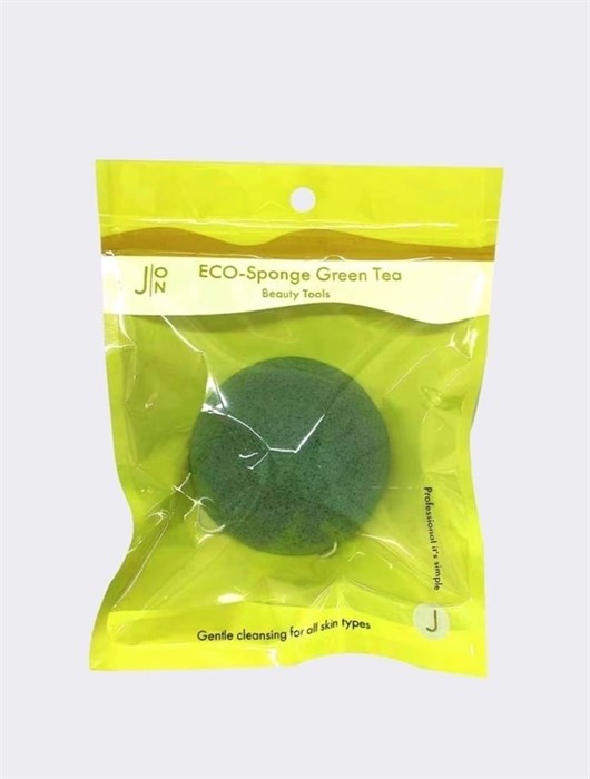 Спонж конняку с зеленым чаем J:ON ECO-Sponge Green Tea 1972 - фото 4822